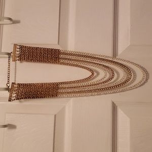 Gold and white chunky chain necklace